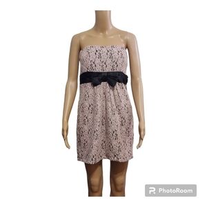 MAGS Strapless  Lace Sweetheart Neckline Mini  Dress